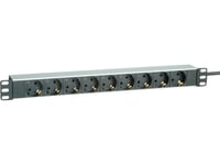 Roline Roline 48.26Cm 19 Zoll-Socket Strip 9-Fold Aluminium 2,0 M Grenuttag - 19071620