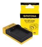 Patona Slim micro-USB Lader for Nikon EN-EL9 D40 D40x D5000 D60 15060151540 (Kan sendes i brev)