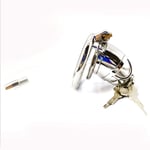 Luckly77 Male Slave Anti Masturbation Chastity Device Male With Conduit Anti Detaching Ring Bird Cage Metal Stainless Steel (Size : L 50mm)