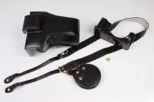 X-T4 Camera Case, Zakao PU Fullbody Bottom Opening Version Protective Leather Camera Case Bag for Fujifilm Fuji X-T4 XT4 16-80mm 18-55mm 18-135mm 10-24mm 16-50mm Lens with Mini Bag (Black)