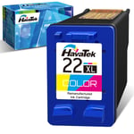 HavaTek Remanufactured Ink Cartridges for hp 22 XL 22XL Colour for HP Deskjet F2120 F2280 F380 F390 F2180 F4180 D2460 F335 F375 F4190 D2360 D1460 PSC 1410 1415 Officejet 4315 4355 Printers Single-pack