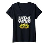 Womens Hurricane Campaign Mardi Gras Mask New Orleans LA ArDesigner V-Neck T-Shirt