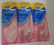 3 Packs of Scholl Gel Activ Comfy Soft Insoles EVERYDAY HEELS pair per pack