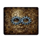 Steam Punk or Steampunk sci-fi or Science Fiction Human Head Made of Gear and cog Machine Wheels Rectangle Non Slip Rubber Mousepad, Gaming Mouse Pad Mouse Mat for Office Home Woman Man