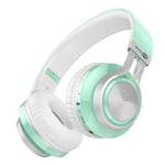 BASEMAN Wireless Headphones Over-Ear - Foldable Hi-Fi Stereo Bluetooth Headphones with Microphone, Deep Bass Headset for iPhone, Android, PC, TV [Long Battery Life, Soft Memory Earmuffs] - (Green)