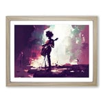 Guitar Rock Band Vol.3 H1022 Framed Print for Living Room Bedroom Home Office Décor, Wall Art Picture Ready to Hang, Oak A4 Frame (34 x 25 cm)