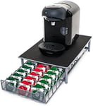 Tassimo Coffee Pod Holder - 60Pc Capsules Stackable Stand - Anti Vibration Non Slip Surface - Mesh Drawer Rack