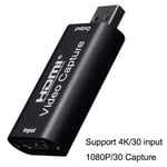 Carte de capture vidéo Mini HD 1080P 60fps HDMI vers USB,boîtier statique de jeu pour ordinateur Youtube OBS,Diffusion en direct - Type Black color