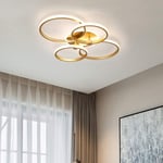 Living Room Dimmable Gold Ceiling Lights LED Modern Round Design Bedroom with Remote Control Ceiling Lamp Acrylic Chandelier Indoor Kitchen Island Dining Bathroom Light Fixture Pendant Lighting (Ring)