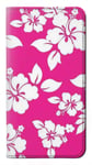 Innovedesire Hawaiian Hibiscus Pink Pattern Etui Flip Housse Cuir pour Motorola Moto X4