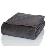 Glart Couverture douillette uni gris 130 x 170 cm, douce et chaude, extra moelleuse comme couverture de canapé, couverture pour canapé ou lit d'enfant, plaid en peluche sans manches