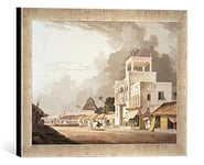 'Image encadrée de Thomas Daniell "View on the chitpore Road, Calcutta, plate II from' Oriental Scenery ', published 1797, d'art dans le cadre de haute qualité Photos fait main, 40 x 30 cm, argent Raya