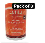 Cantu Shea Butter for Natural Hair Coconut Curling Cream 25oz 709g - Pack of 3