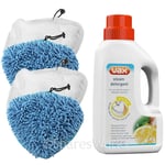 4 Cloths Covers Pads for Vileda Hot Spray & Vida Steam Cleaner Mop + Detergent