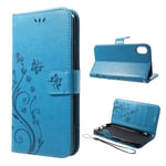 iPhone XR mobilfodral syntetläder silikon stående plånbok - Blå