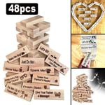 Stacking Block Tower Game Date Toy Adult Couples Jenga Wood Tumbling Tower Game