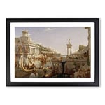 Big Box Art Course of The Empire Consummation by Thomas Cole Framed Wall Art Picture Print Ready to Hang, Black A2 (62 x 45 cm)