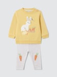 John Lewis Baby Bunny Applique Sweatshirt & Leggings Set, Yellow/Multi