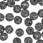 100 st 10 mm svarta strasspärlor Pave Disco Ball lera pärlor polymerlera strasspärlor