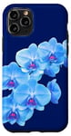 Coque pour iPhone 11 Pro Magnifique orchidée phalaenopsis bleue en forme de mania