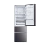 HAIER HTW5618ENMP Fridge Freezer - Platinum Inox, Silver/Grey