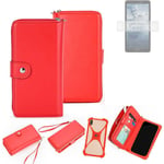 Wallet Mobile phone cover Nokia C2 2nd Edition Phone protective Case red