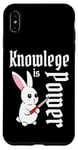 iPhone XS Max Knowledge Is Power Cute Kawaii Cartoon Bunny Rabbit Knife Case