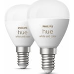 Philips Hue White Color Ambiance E14 klotlampa, 2-pack