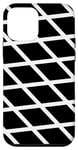 Coque pour iPhone 12 mini Black-White Diagonal Lines in Modern Geometrical Pattern