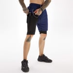 Pantalon de sport double couche à séchage rapide pour homme Bleu marine Taille L