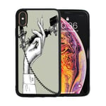 Pac Mac Case for iPhone Xs Max Case,Retro Telephone Handset,Soft Liquid Silicone Shockproof Phone Case