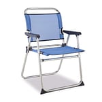 Solenny Chaise de Plage Pliante avec Dossier Bas Bleu 58x54x81 cm
