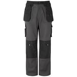 TuffStuff - Extreme Work Trousers - 32” Waist - Grey - Long Cargo Trousers - Work Trousers for Men - Triple Stitched Seams - Detachable Holster Pocket - Features Knee Pad Pockets