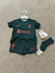NEW Nike Liverpool 2022-23 Baby Kids Football 3rd Kit 9-12 Months BNWT