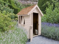 Forest Garden 6x4 Apex Overlap Redwood Lap Forest Retreat Wooden Garden Shed (Natural Cream / Installation Included)