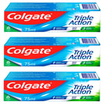 Colgate Toothpaste Triple Action Original Mint 75ml x 3