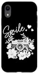iPhone XR Photographer Smile Vintage Camera Flowers Photography Case