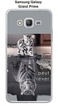 Onozo Coque Samsung Galaxy Grand Prime - SM-G531F Design Chat Tigre Blanc Et Alors !