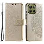 Läderfodral Mandala Motorola Moto G15 guld