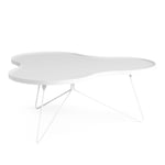 Soffbord Flower Mono, Storlek 114 x 107 cm, Färg Vitlaserad ask, Höjd 45 cm