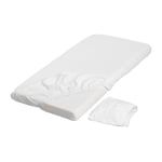 Ikea Len Lot de 2 draps-Housses pour lit bébé et Enfant 100 % Coton avec élastique Blanc 120 x 60 cm