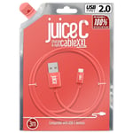 Charging Cable JUICE XXL 3m Cable TYPE C  Charge and Sync  Coral  Free Postage