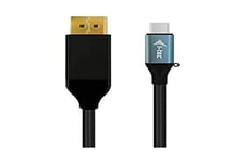 i-tec USB-C à DisplayPort Câble Adapter 4K/60 Hz 200cm, Compatible avec G-Sync/Freesync, HDR 400 – 1000