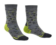 Bridgedale Men's Hike All Season Merino Comfort Socks, Grey/Lime, M UK