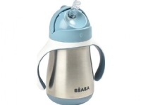 Beaba Bottle A steel non-spill cup with a straw 250 ml Windy Blue 8m + Beaba