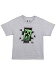 Minecraft - T-paita Creeper Inside Harmaa 9-10 vuotta - T-paita