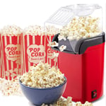Retro Hot Air Popcorn Maker Electric Popper Machine Fat Free Snack 1200W 6 Bags
