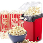  Retro Hot Air Popcorn Maker Electric Popper Machine Fat Free Snack 1200W 6 Bags