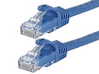 Monoprice 11294 7,6 m. Flexboot Série 24 AWG Cat6 550 MHz UTP Blindage en cuivre câble réseau Ethernet – Bleu