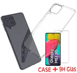 Transparent Silicone Case Cover+9H Glass for Samsung Galaxy M53 5G